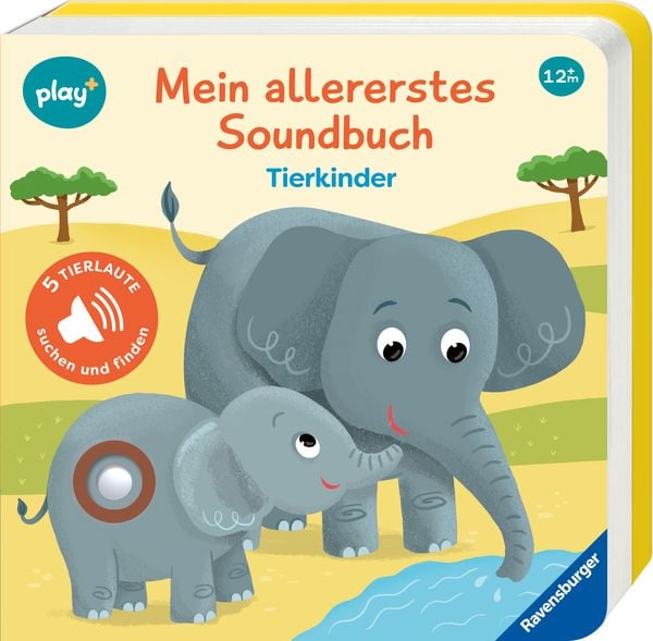 Ravensburger Play+ Mein allererstes Soundbuch: Tierkinder, Baby-Buch ab 1 Jahr